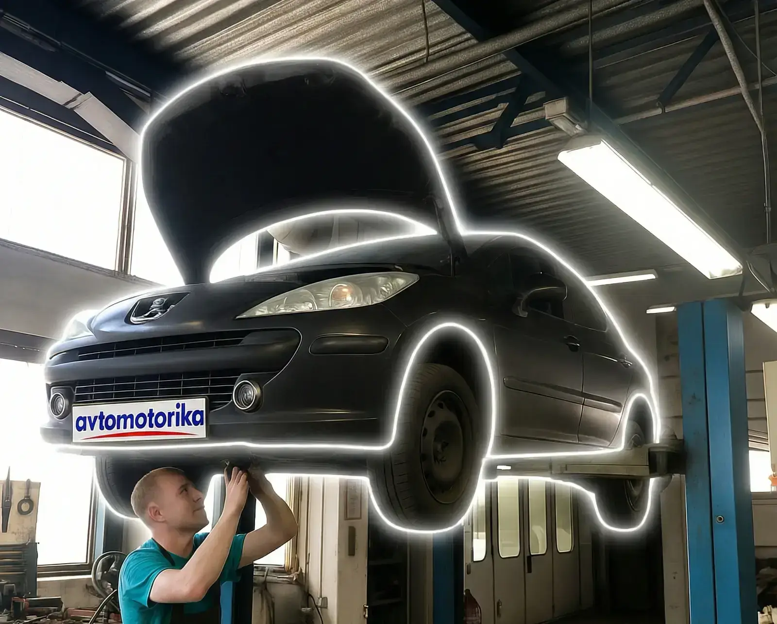 A modern and clean auto repair shop.