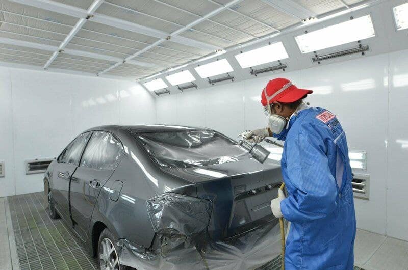 A modern and clean auto repair shop.